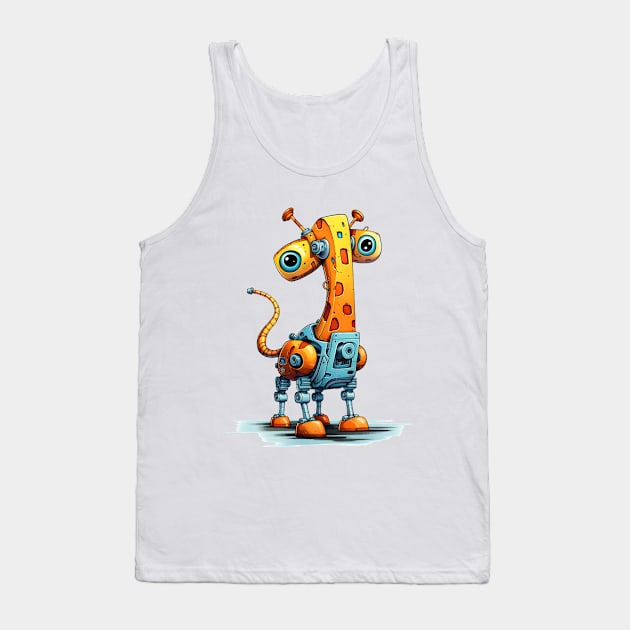 Cartoon giraffe robots. T-Shirt, Sticker. Tank Top by AndreKENO